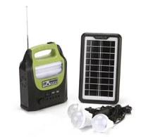 Kit solar GD-8072 cu lampa multifunctionala panou solar si 3 Becuri - 1