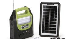 Kit solar GD-8072 cu lampa multifunctionala panou solar si 3 Becuri