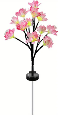 Lampa solara de gradina cu 12 FLORICELE ROZ - 1