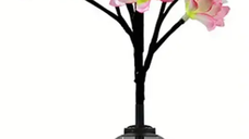 Lampa solara de gradina cu 12 FLORICELE ROZ