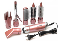 Perie electrica cu aer cald Gemei GM-4831- 7 in 1 Pink 2200W - 1