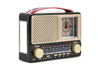 Radio Portabil KTF 1429 FM/AM/SW Bluetooth cu Lanterna si Ceas Retro Style - 1