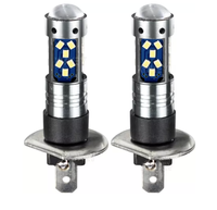 Set 2 becuri auto LED H1 cu lupa 60W 27 SMD 12V 6000K - 1