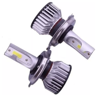 Set 2 Becuri Led H4 cu doua faze putere 55W Cob F9 Canbus temperatura 6000k - 1