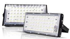 Set 2 Lampa Lucru 220V 50W 50 LED SMD Proiector Dreptunghiular