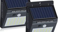 Set 2 Lampi BRIGHT 30 LED Solare cu senzor de miscare si lumina 1 mod ILUMINARE