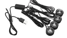 Set 4 Lumini Interior Auto A10 USB LED RGB Star Light