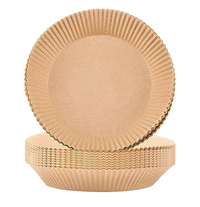 Set 50 hartii de copt ROTUNDE pentru friteuza Unica folosinta 16x20x4.5 cm Maro - 1