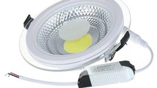 Spot Led COB 5W incastrabil tavan Fals si rigips cu margine de sticla