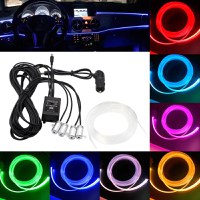 UB Lumini Ambientale Auto Bluetooth cu LED 6M Fibra Optica 5 Capete Controlabile cu Aplicatie Lotus Lantern - 1