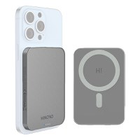 Baterie externa pentru iPhone Hinovo MB1-5000 Magsafe Power Bank 5000mAh, Atasare magnetica, Incarcare Wireless - 1