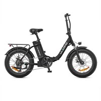 Bicicleta electrica pliabila ULZOMO E-bike Dolphin 20, 350W, 36V 13Ah, autonomie 89km, viteza maxima 25km/h, Black, 20'' - 1