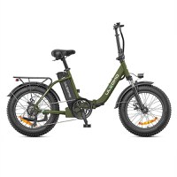 Bicicleta electrica pliabila ULZOMO E-bike Dolphin 20, 350W, 36V 13Ah, autonomie 89km, viteza maxima 25km/h, Green, 20'' - 1