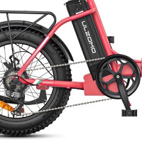 Bicicleta electrica pliabila ULZOMO E-bike Dolphin 20, 350W, 36V 13Ah, autonomie 89km, viteza maxima 25km/h, Pink, 20'' - 6