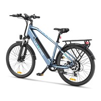 Bicicleta electrica Ulzomo Metro 26 E-bike, 250W, 36V 17Ah, autonomie 100km, viteza maxima 25km/h, Blue, 26'' - 12