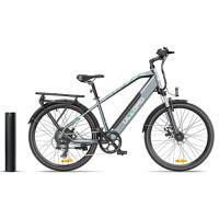 Bicicleta electrica Ulzomo Metro 26 E-bike, 250W, 36V 17Ah, autonomie 100km, viteza maxima 25km/h, Gray, 26'' - 3