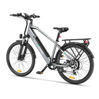 Bicicleta electrica Ulzomo Metro 26 E-bike, 250W, 36V 17Ah, autonomie 100km, viteza maxima 25km/h, Gray, 26'' - 4