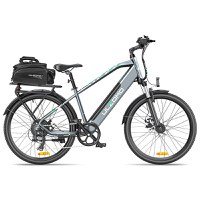 Bicicleta electrica Ulzomo Metro 26 E-bike, 250W, 36V 17Ah, autonomie 100km, viteza maxima 25km/h, Gray, 26'' - 5