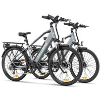 Bicicleta electrica Ulzomo Metro 26 E-bike, 250W, 36V 17Ah, autonomie 100km, viteza maxima 25km/h, Gray, 26'' - 6