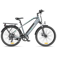 Bicicleta electrica Ulzomo Metro 26 E-bike, 250W, 36V 17Ah, autonomie 100km, viteza maxima 25km/h, Gray, 26'' - 1