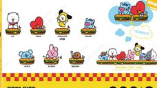 Figurina surpriza MINISO, seria BT21 Burger Party Series Surprise Box