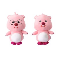 Jucarie de plus MINISO, din seria Zanmang Loopy Collection 10" Expression Plush Toy (2 Assorted Models: Sparkling, Glasses) - 1