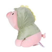 Jucarie de plus MINISO Sitting Piglet Plush Toy with Dinosaur Hoodie - 3