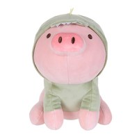 Jucarie de plus MINISO Sitting Piglet Plush Toy with Dinosaur Hoodie - 1