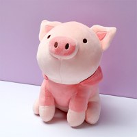 Jucarie de plus MINISO Sitting Piglet Plush Toy with Rabbit Hoodie - 4