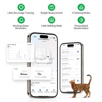 Litiera smart PetKit Pura Max 2 pentru pisici, Functie Autocuratare, Capacitate 7L, Alb, Afisaj LED, Bluetooth, WiFi - 6