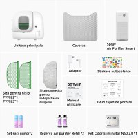 Litiera smart PetKit Pura Max 2 pentru pisici, Functie Autocuratare, Capacitate 7L, Alb, Afisaj LED, Bluetooth, WiFi - 9