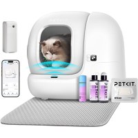 Litiera smart PetKit Pura Max 2 pentru pisici, Functie Autocuratare, Capacitate 7L, Alb, Afisaj LED, Bluetooth, WiFi - 1