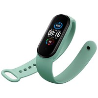 Set 3 curele pentru Bratara fitness Xiaomi Mi Band 5 - Verde, Galben si Albastru inchis - 4