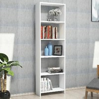 Biblioteca cu etajere carti, Homs Design, alb, 160 x 50 x 20 cm, PAL - 1