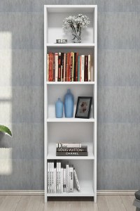 Biblioteca/ raft pentru carti, Barkin Homs, alb, 150 x 40 x 19 cm, PAL 18 mm - 1