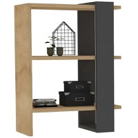 Biblioteca Slow modern culoare stejar si antracit 70 cm - 1