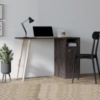 Birou Calvin masa pc,office,culoare antracit si oak,110 cm - 1