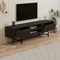 Comoda tv Angelyn pentru living culoare nuc si antracit 180 cm - 1