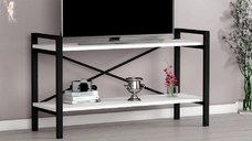 Comoda tv cadru metal, Onix 119x59x35 cm,alb