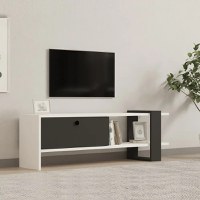 Comoda TV, Funda, alb si antracit, 120 cm - 1