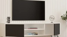 Comoda Tv Hare pentru living culoare alb si antracit,140 cm