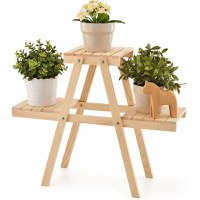 Etajera flori din lemn, seria wood Homs, Natur, 60 x 20 x 50 cm,700002 - 1