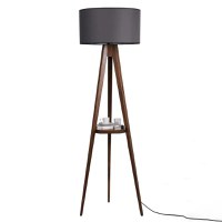 Lampadar cu masuta metal-,nuc-gri, Homs, 153 cm,40009 - 1