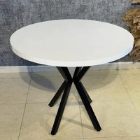 Masa bucatarie mdf rotund culoare alb,R70 X 75 cm - 1