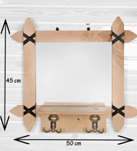 Oglinda cu agatatori Venetia Homs natur 47 X 52 X 14, lemn stratificat - 1