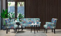 Set canapea cocktail Relax Homs textil albastru - 1