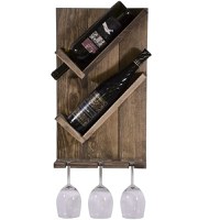 Stand sticle vin din lemn,seria wood, Homs Bar, Natur, 50 x 29 x 10 cm,700004 - 1