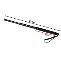 Baston telescopic 50 cm, negru, 3 sectiuni, husa cadou - 3