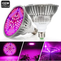 Bec LED pentru cresterea plantelor si legumelor la interior, acvariu, GlowforHome, E27, 100W, 150 Leduri, Argintiu - 11