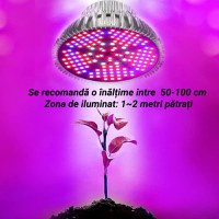 Bec LED pentru cresterea plantelor si legumelor la interior, acvariu, GlowforHome, E27, 100W, 150 Leduri, Argintiu - 5